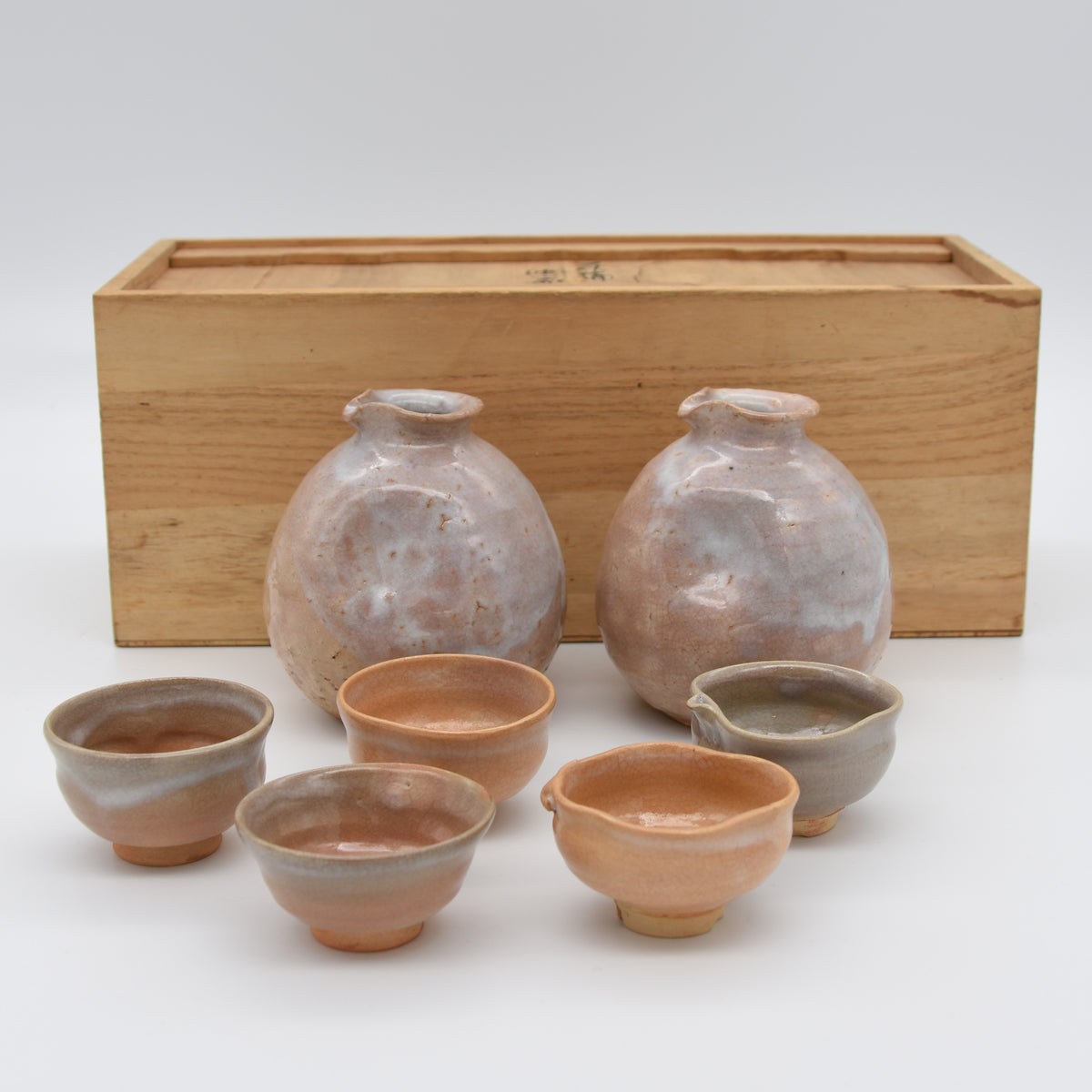 Japanese Hagi Pottery Sake Set C23043 Kazari