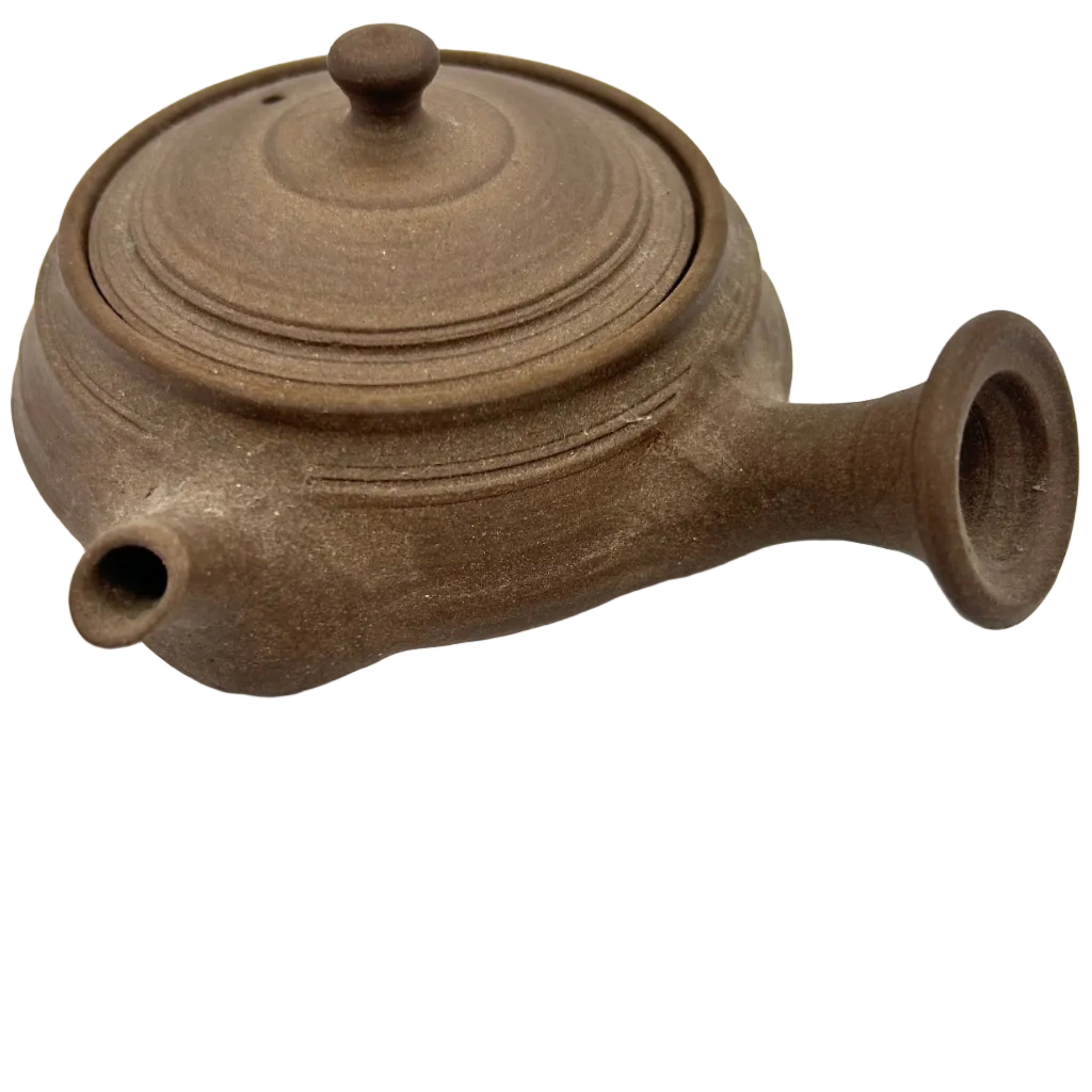 A small Chinese terracotta tea pot with distinctive style and fine quality.