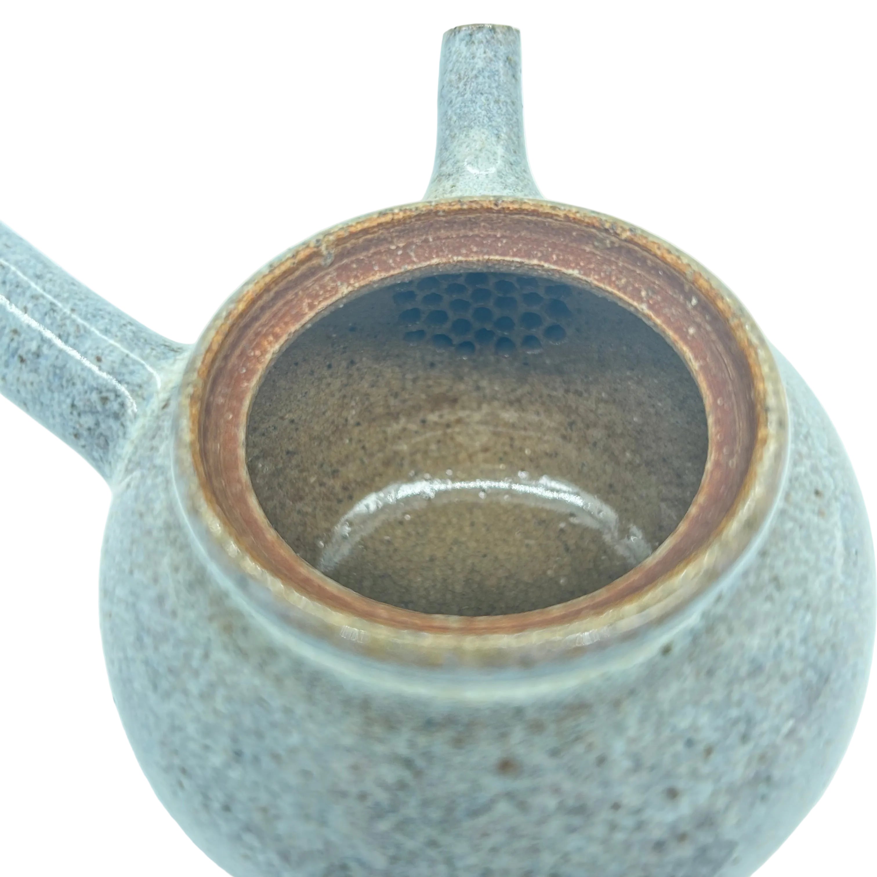 A Japanese stoneware sen-cha tea pot with a wonderful glaze.