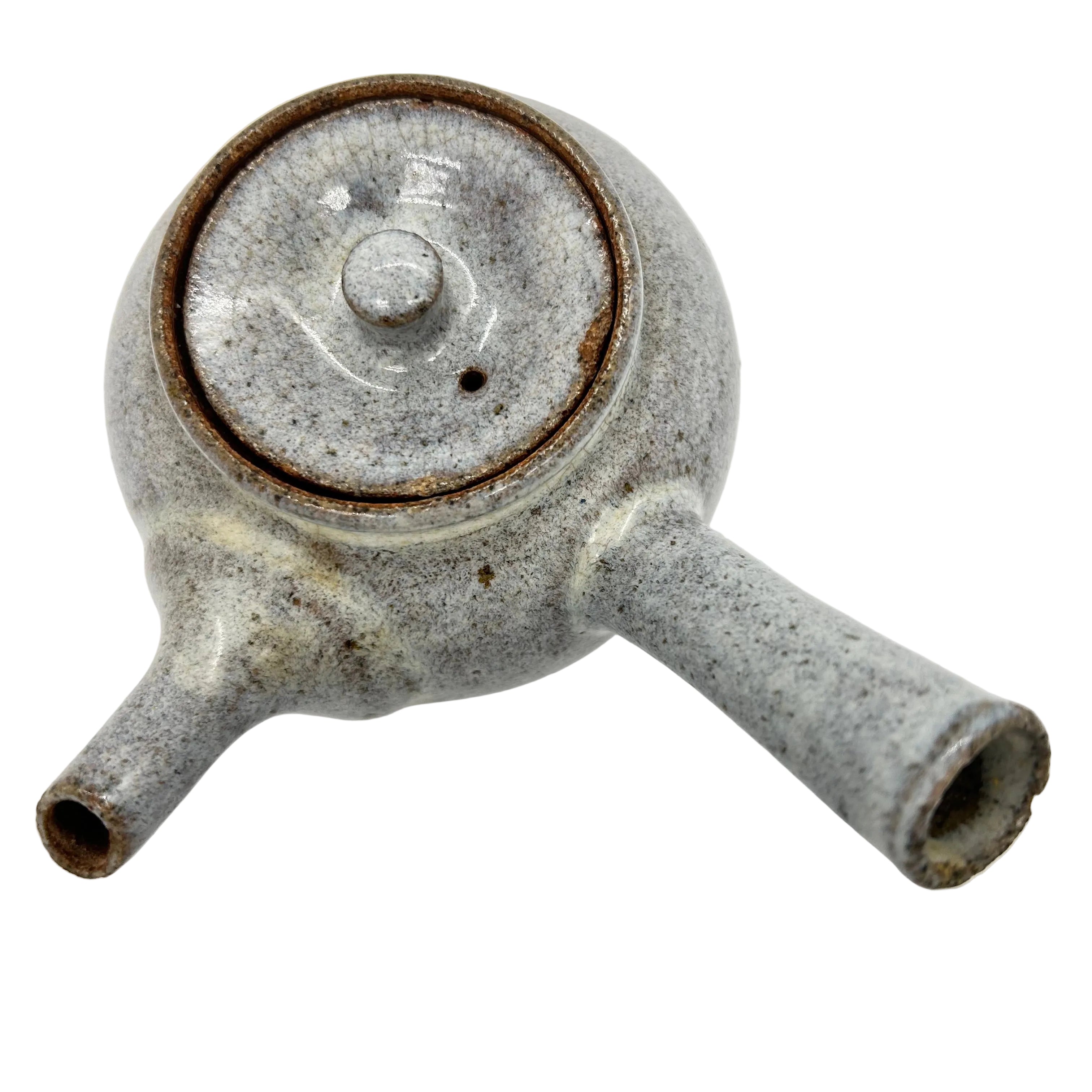 A Japanese stoneware sen-cha tea pot with a wonderful glaze.