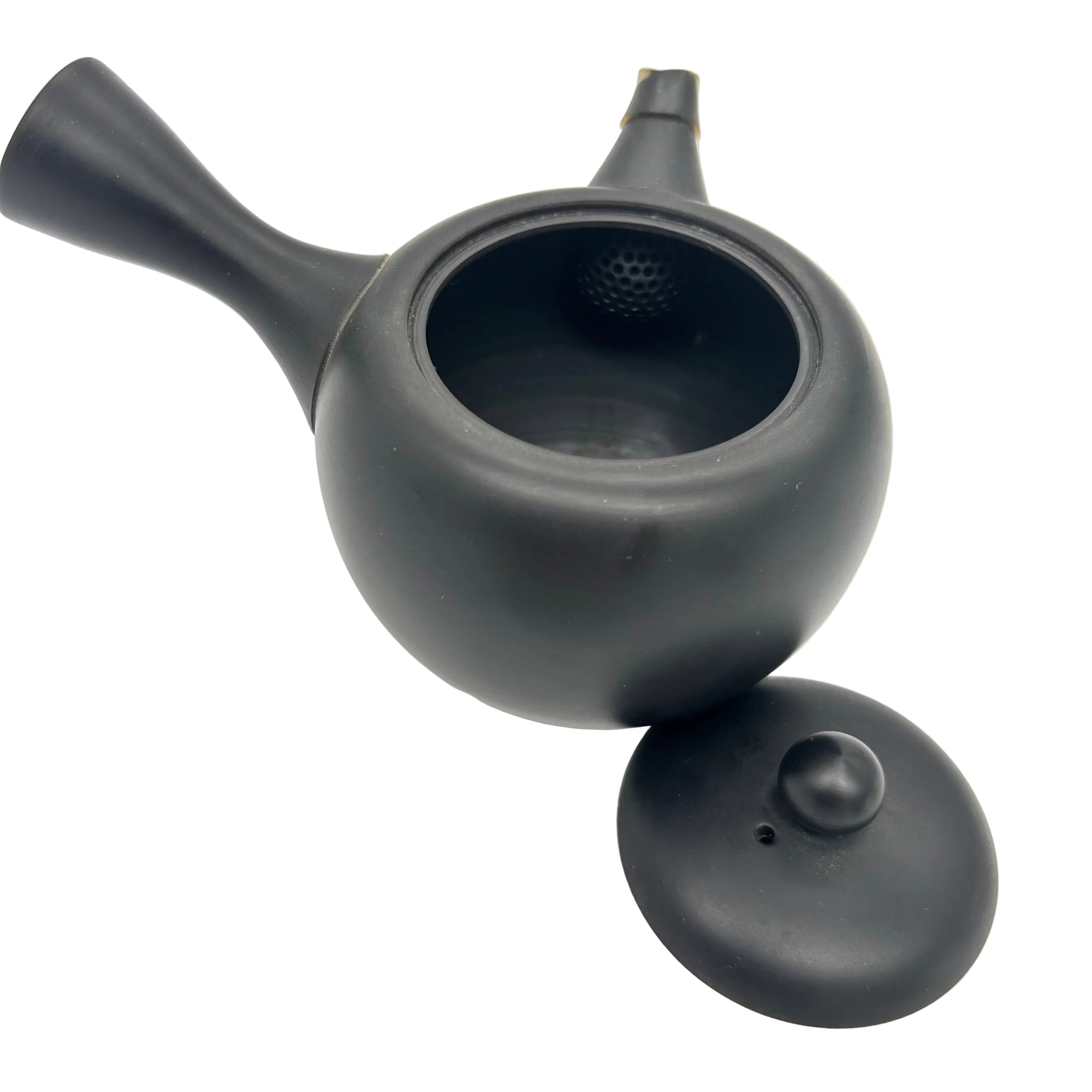 A small Japanese terracotta sen-cha tea pot..