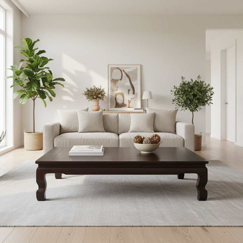 A Chinese tea or coffee able in rich dark wood