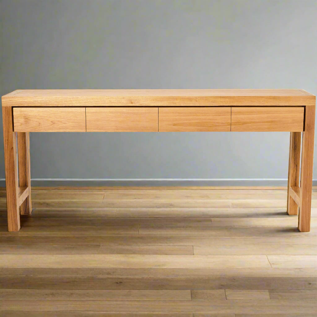 Kazari sustainably sourced teak 4 drawer console