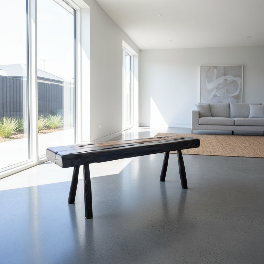 Indonesian teak and ironwood bench - indoor and out door.