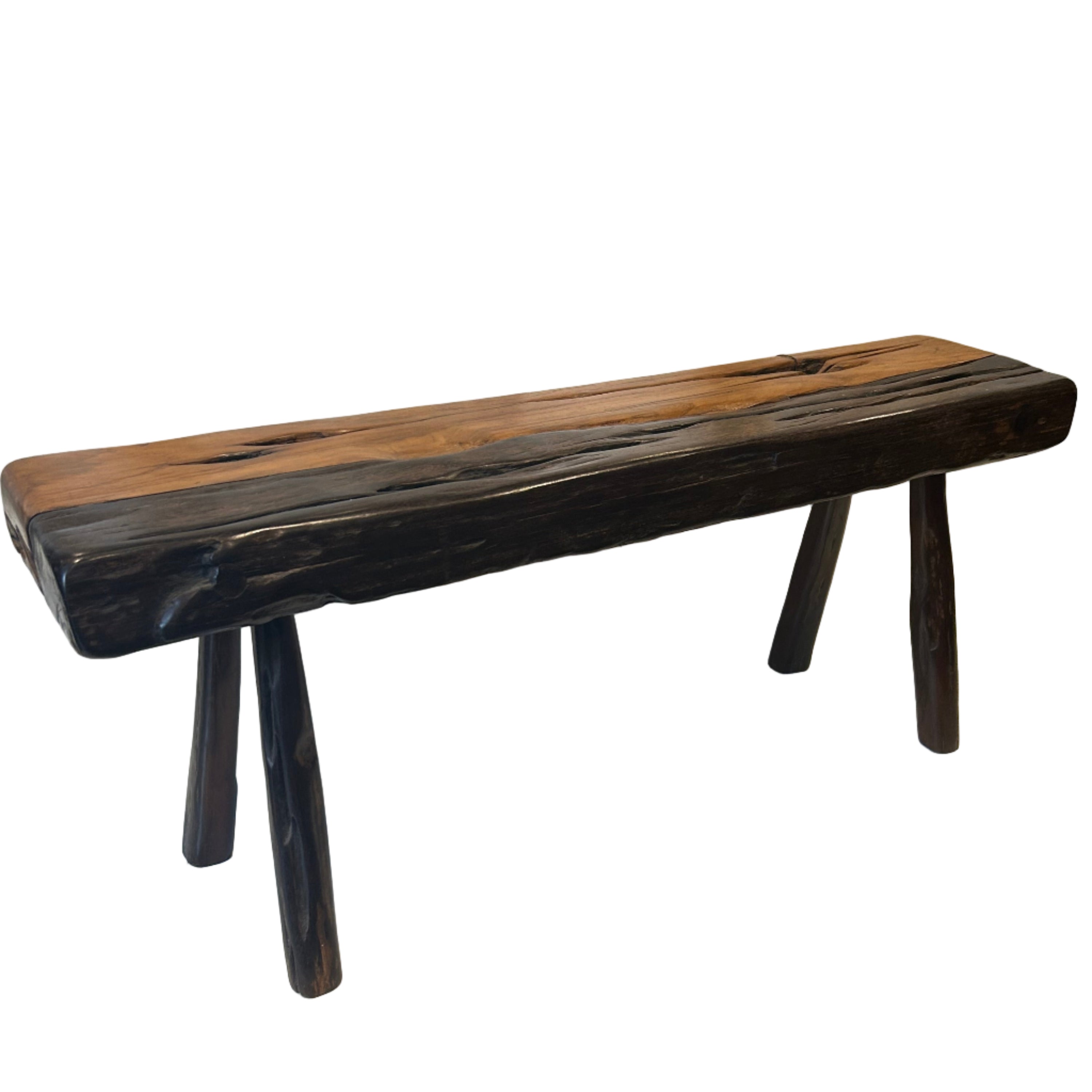 Indonesian teak and ironwood bench.