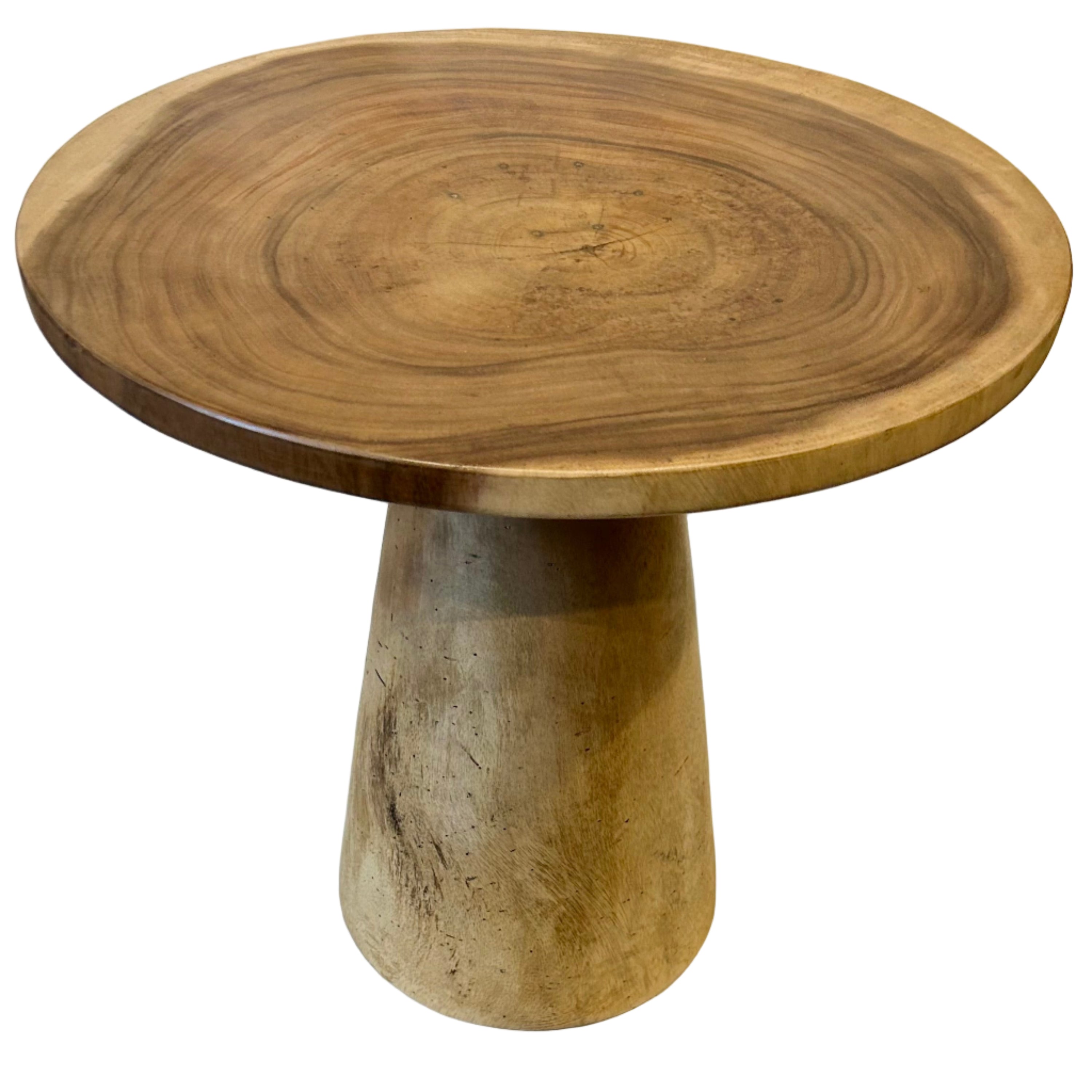 Wooden pedestal side table