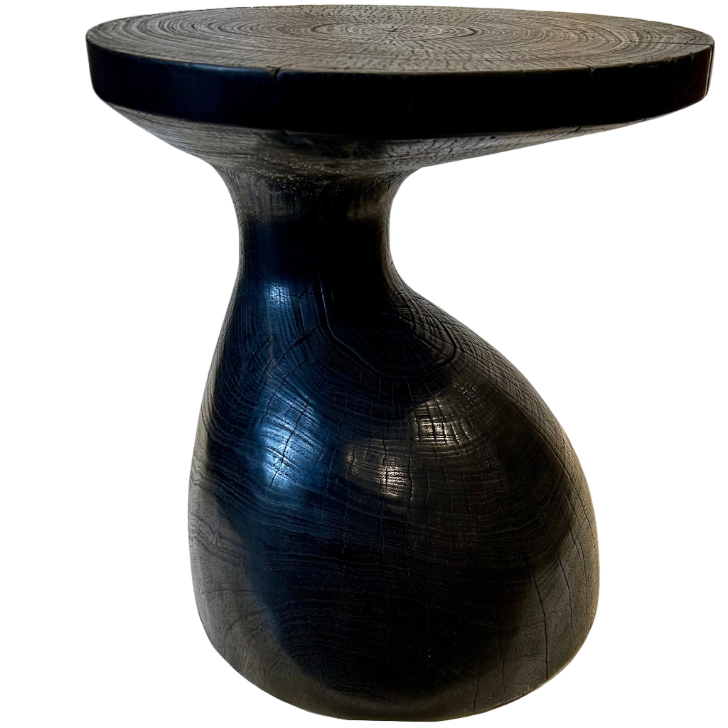 Ebonized asymmetrical side table