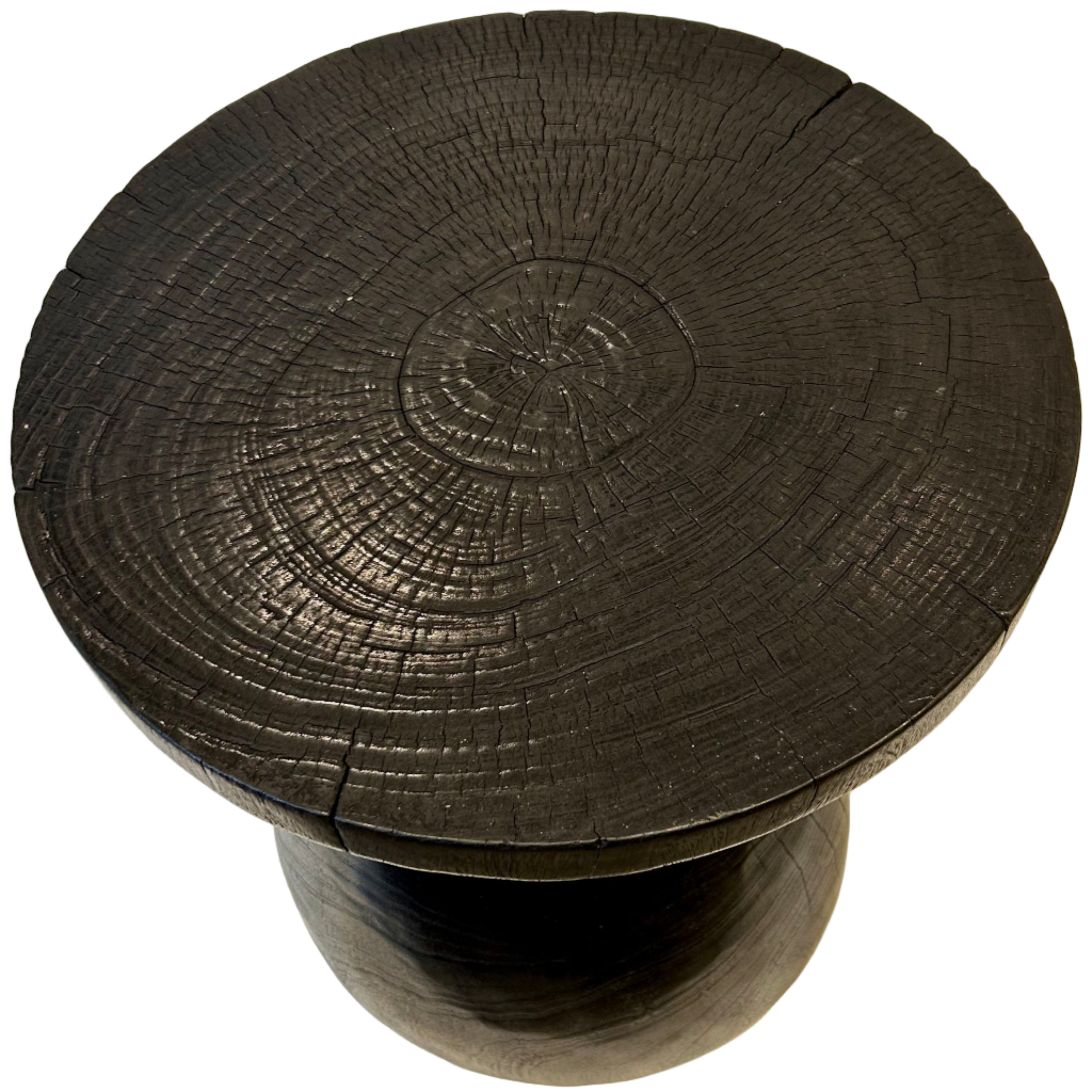 Ebonized asymmetrical side table