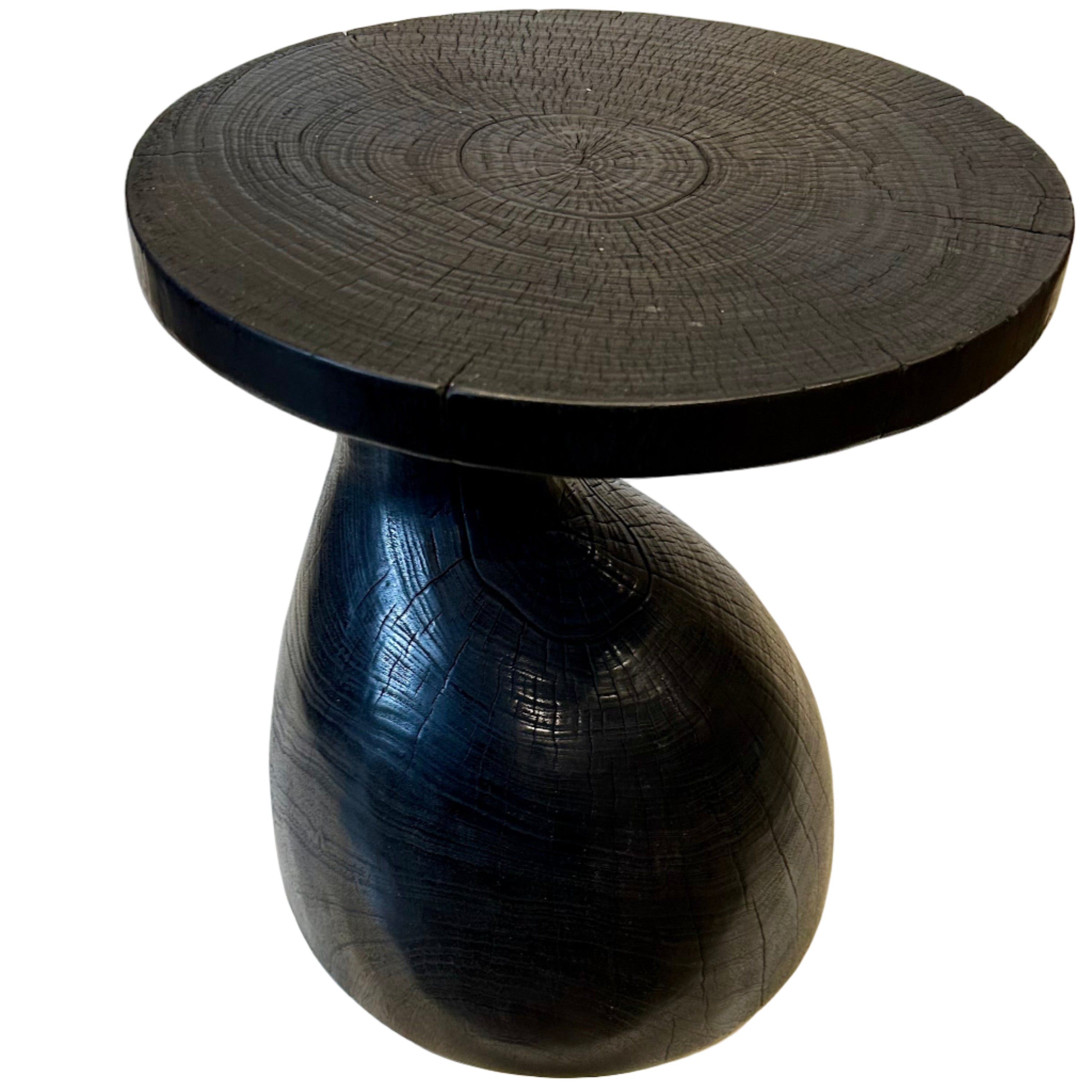 Ebonized asymmetrical side table