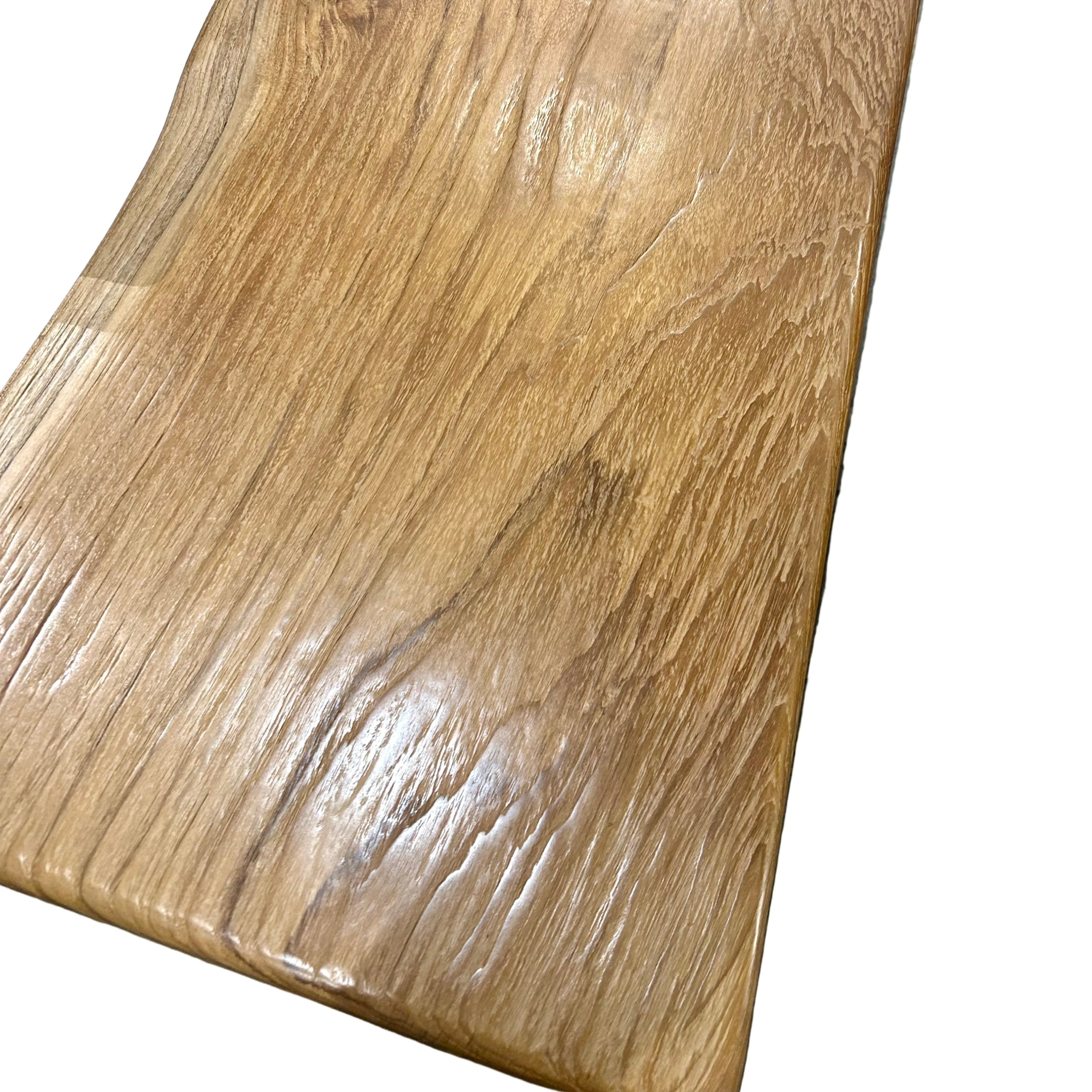 Wooden bench with a natural finish