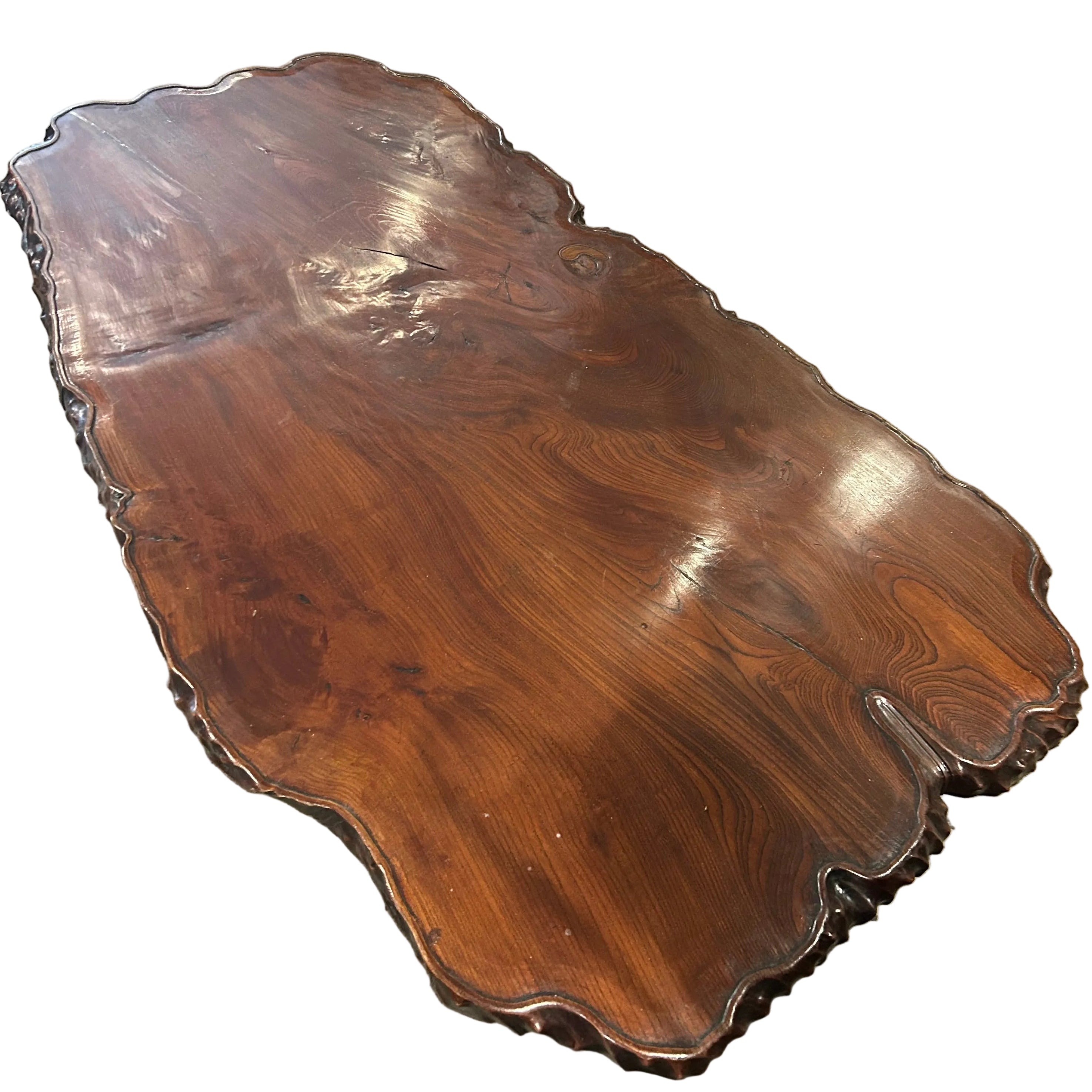 A large zelcova wood coffee table from Japan
