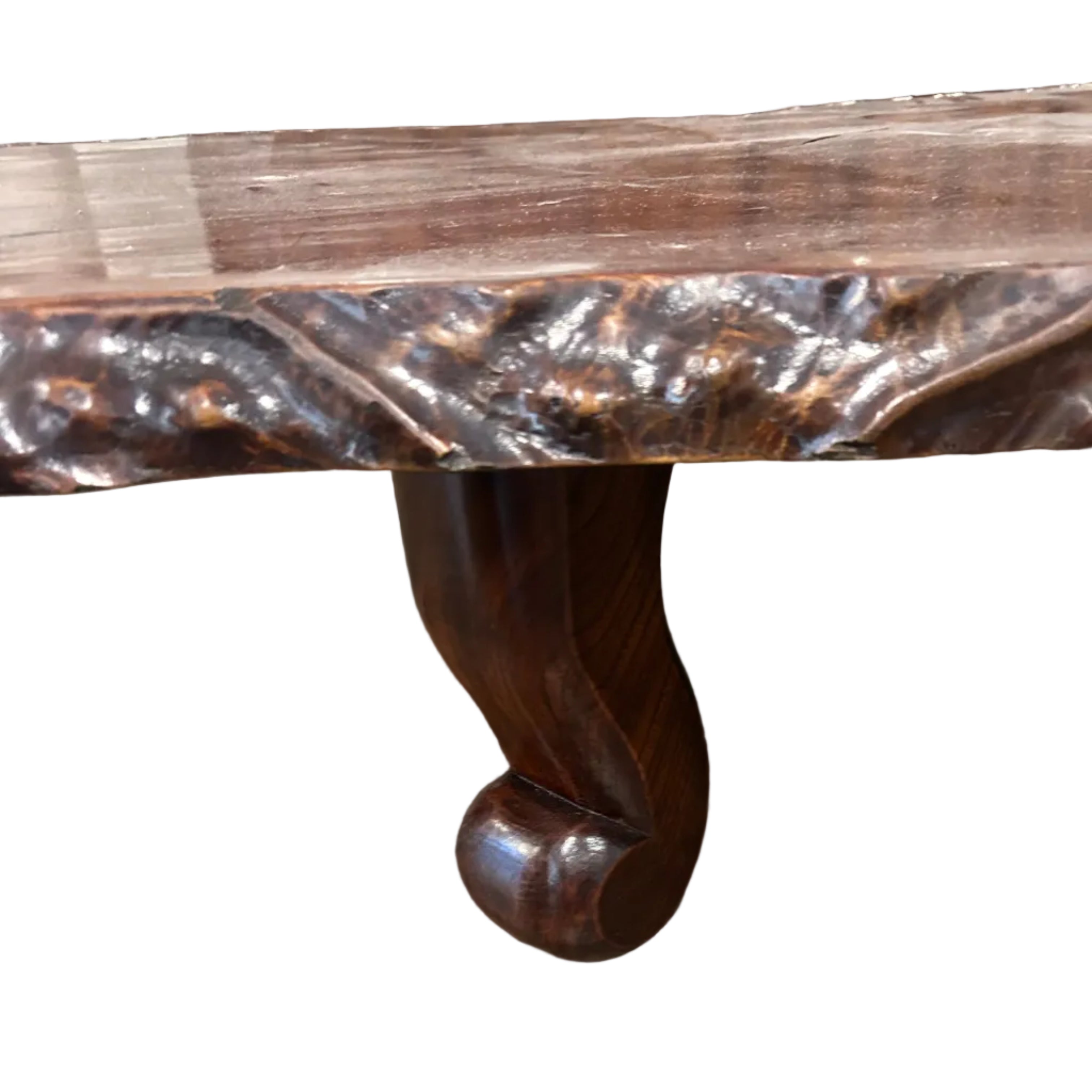 A large solid zelcova coffee table from Japan
