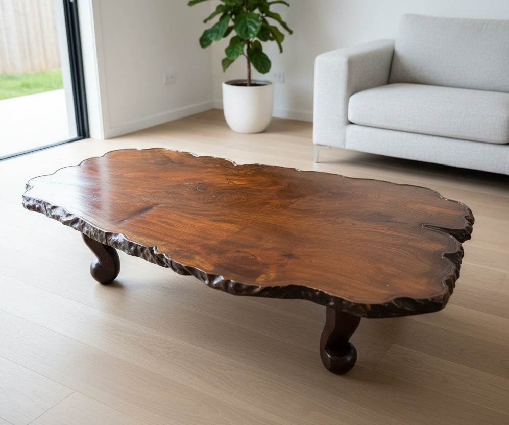 A zelcova wood coffee or tea table from Japan