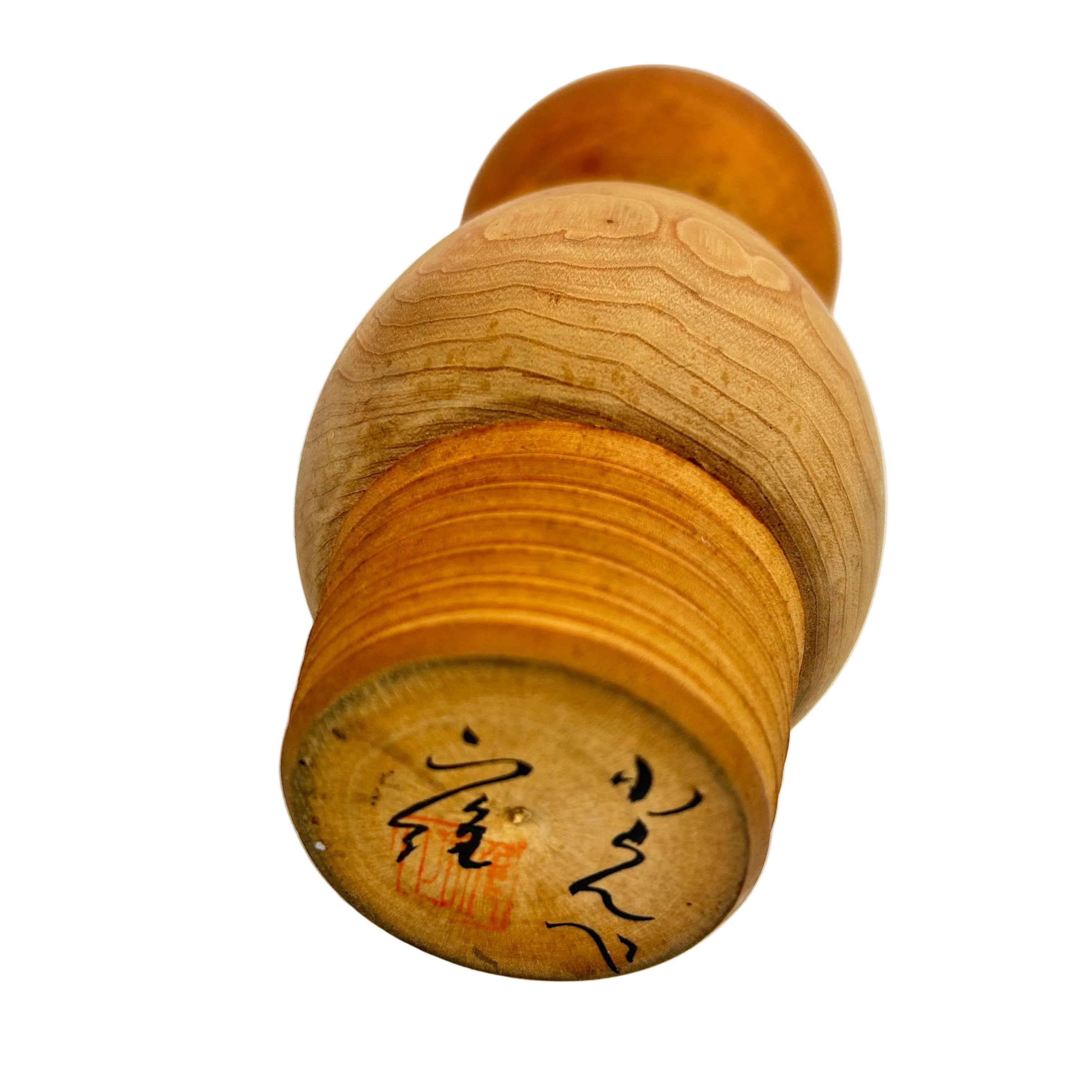 A vintage Japanese creative Kokeshi doll. A very appealing face and body with a light bulb base.