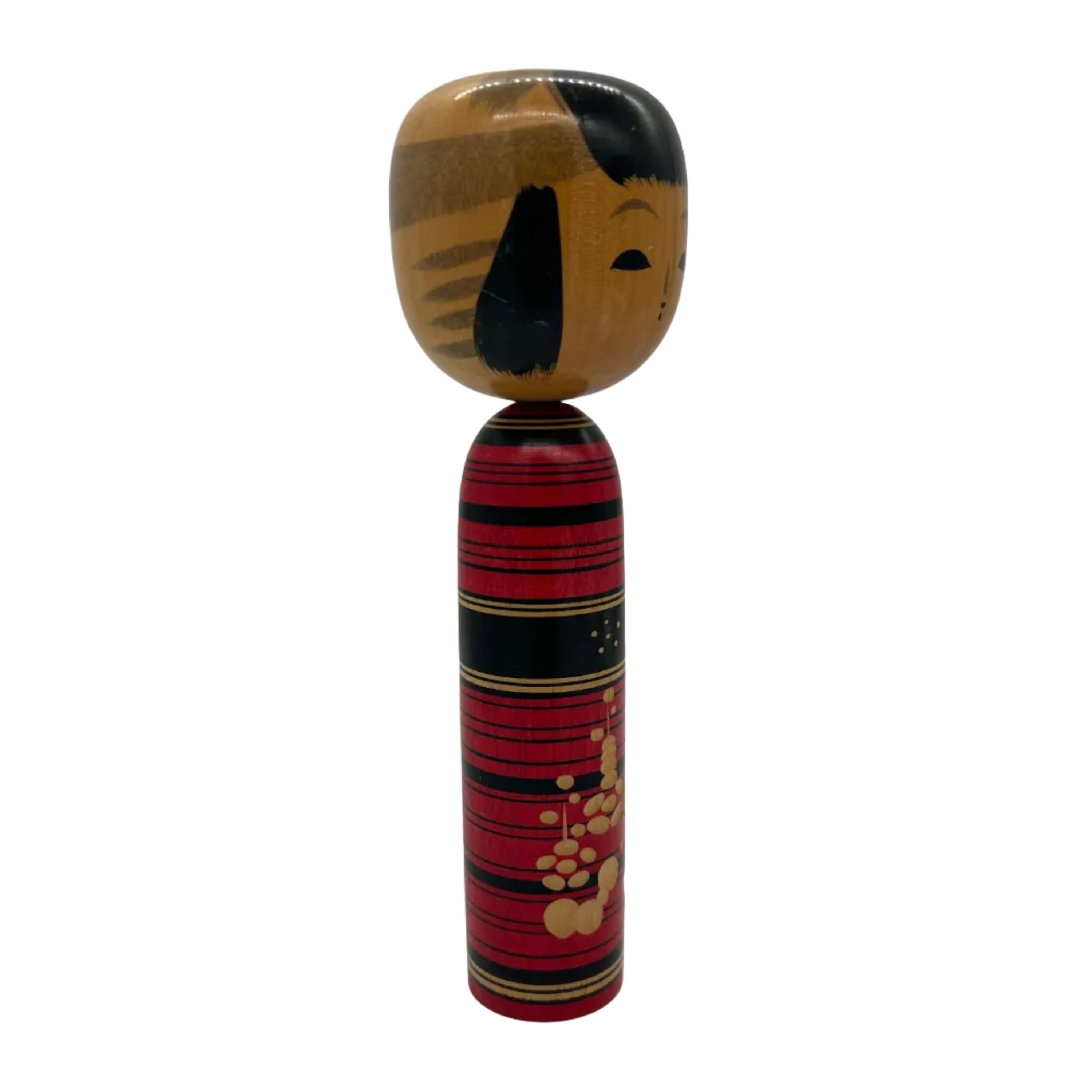 This traditional kokeshi doll originates from Sendai in Japan’s Tōhoku Prefecture, widely regarded as the original home of kokeshi making. 