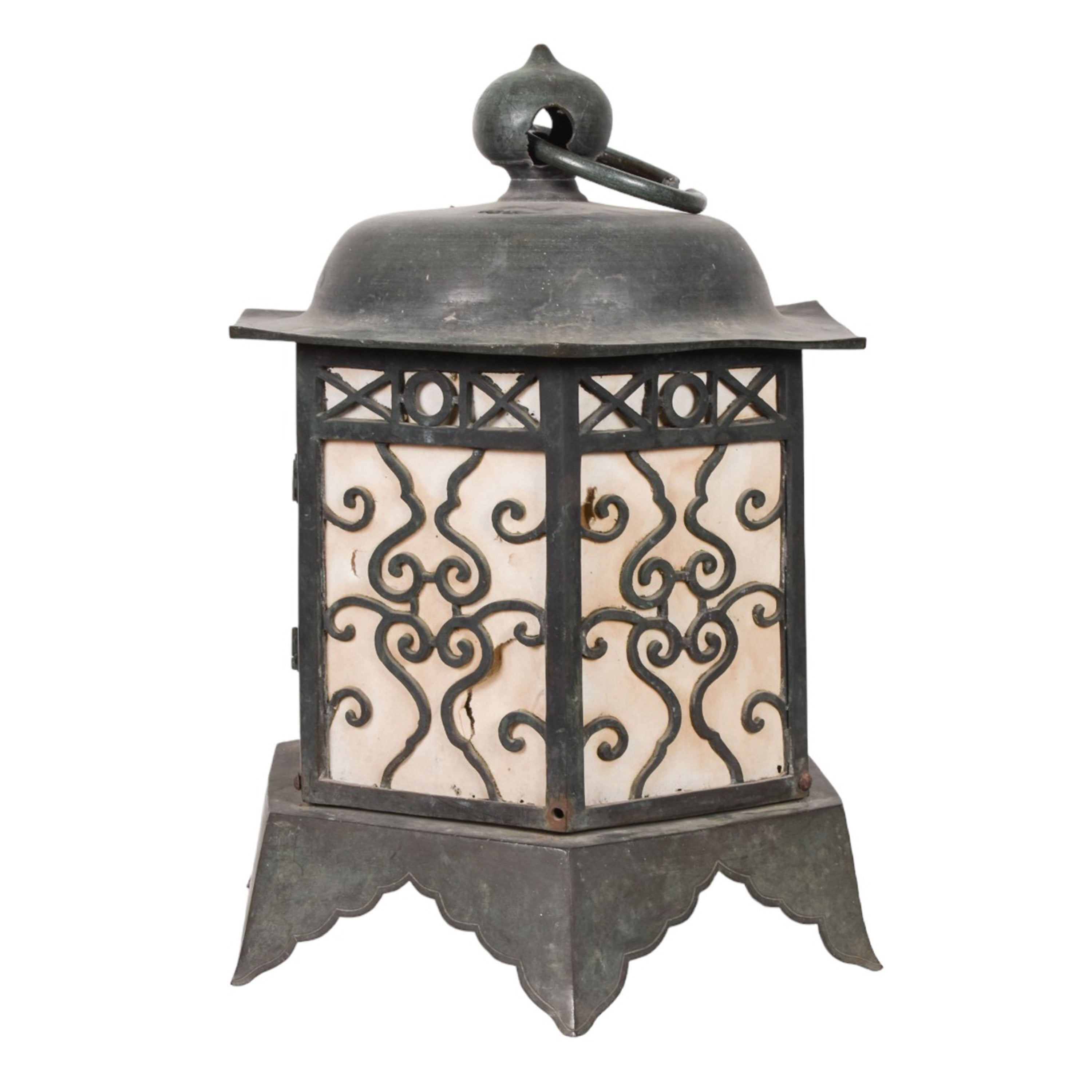 Japanese hexagonal bronze lantern - B23010