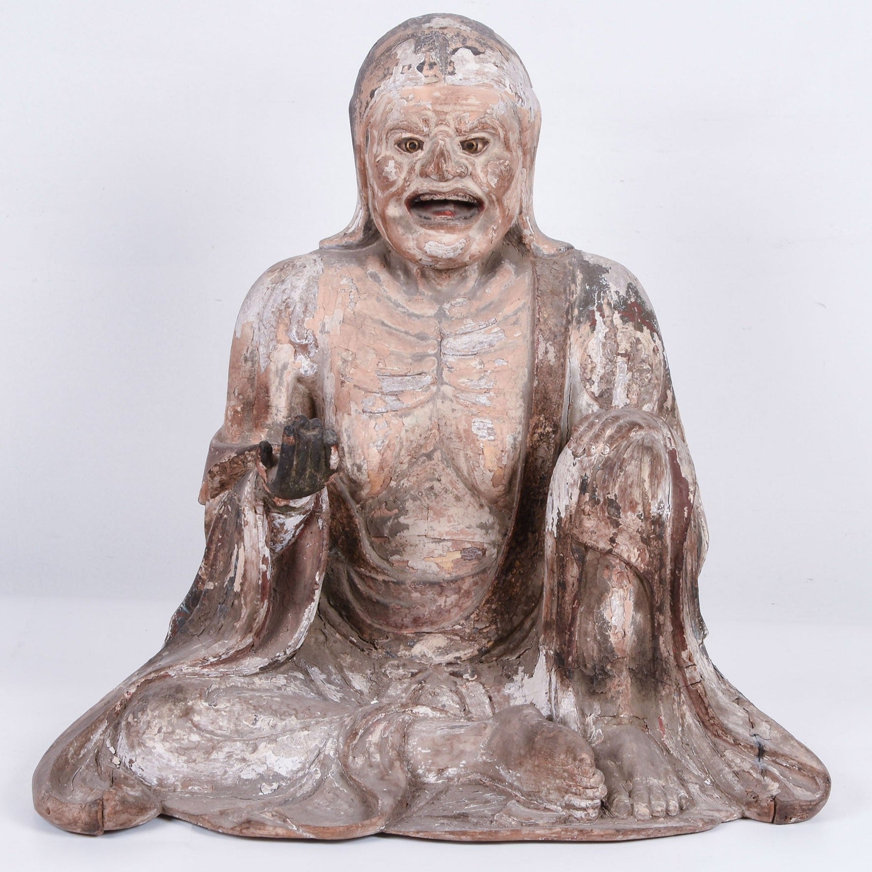 Antique Japanese statue of Datsue-ba also known as Shozuka no Baba - Kamakura/Muromachi period, 14th century.