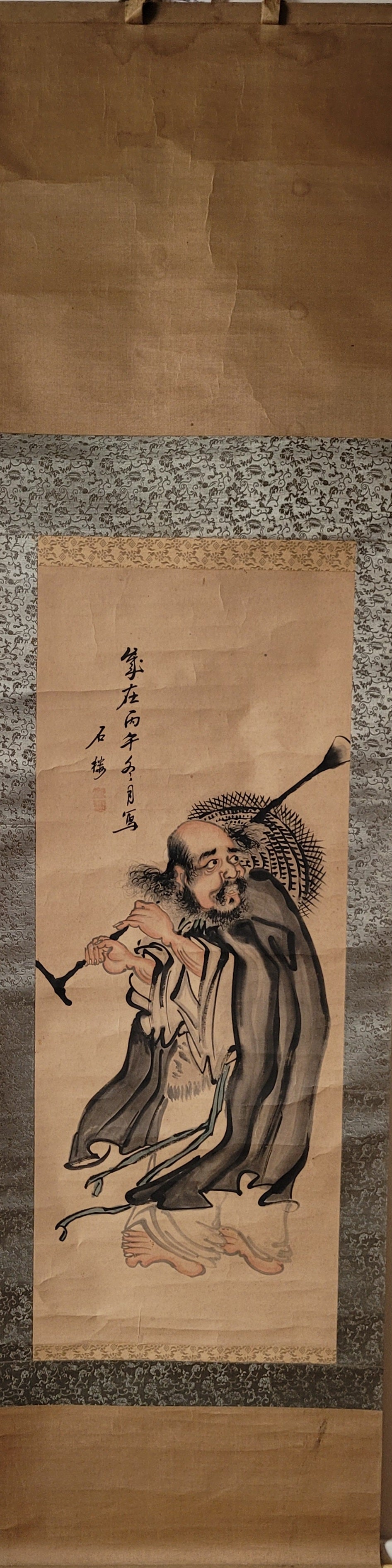 Antique Japanese scroll depicting a Chinese sage - KS14014