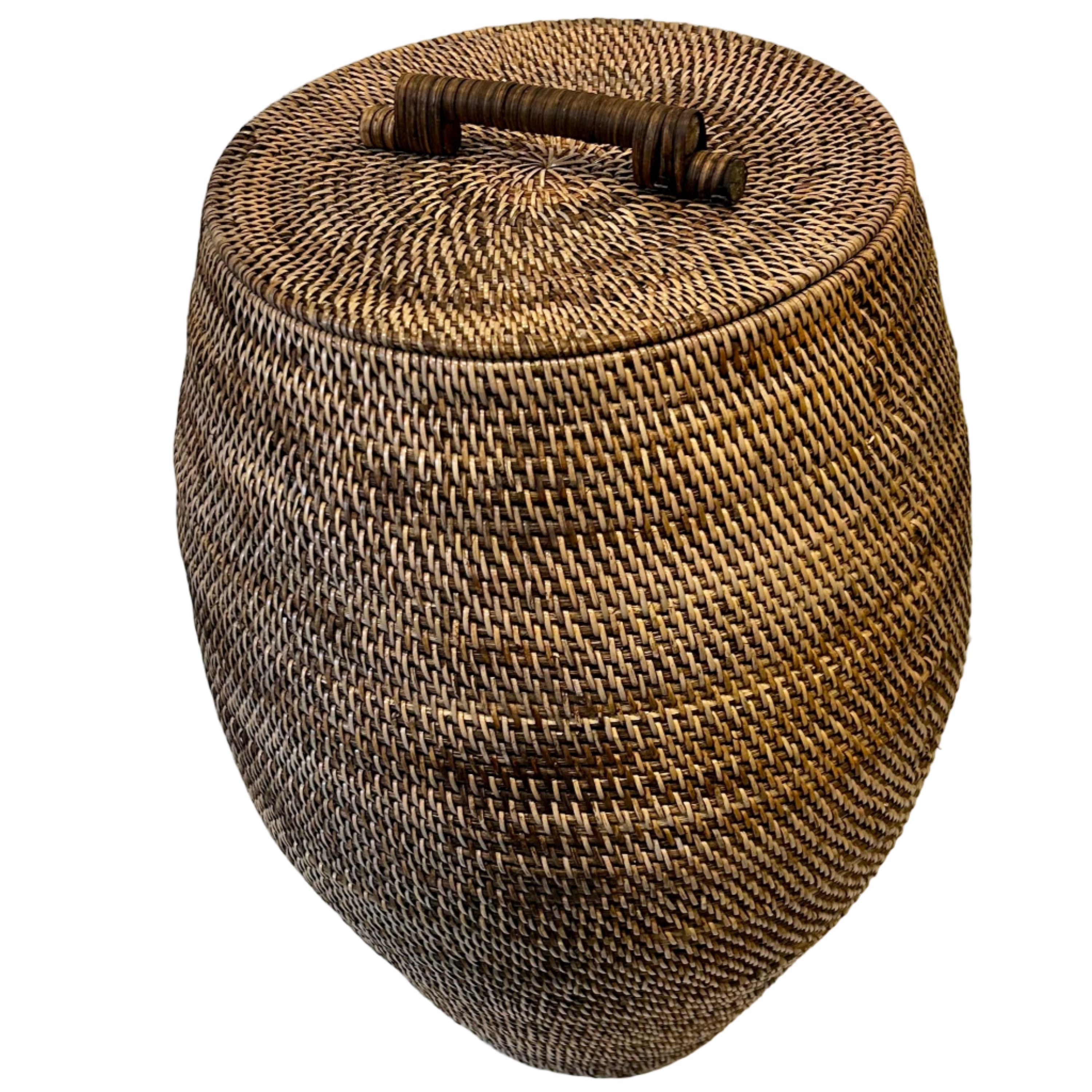 Woven basket with a handle