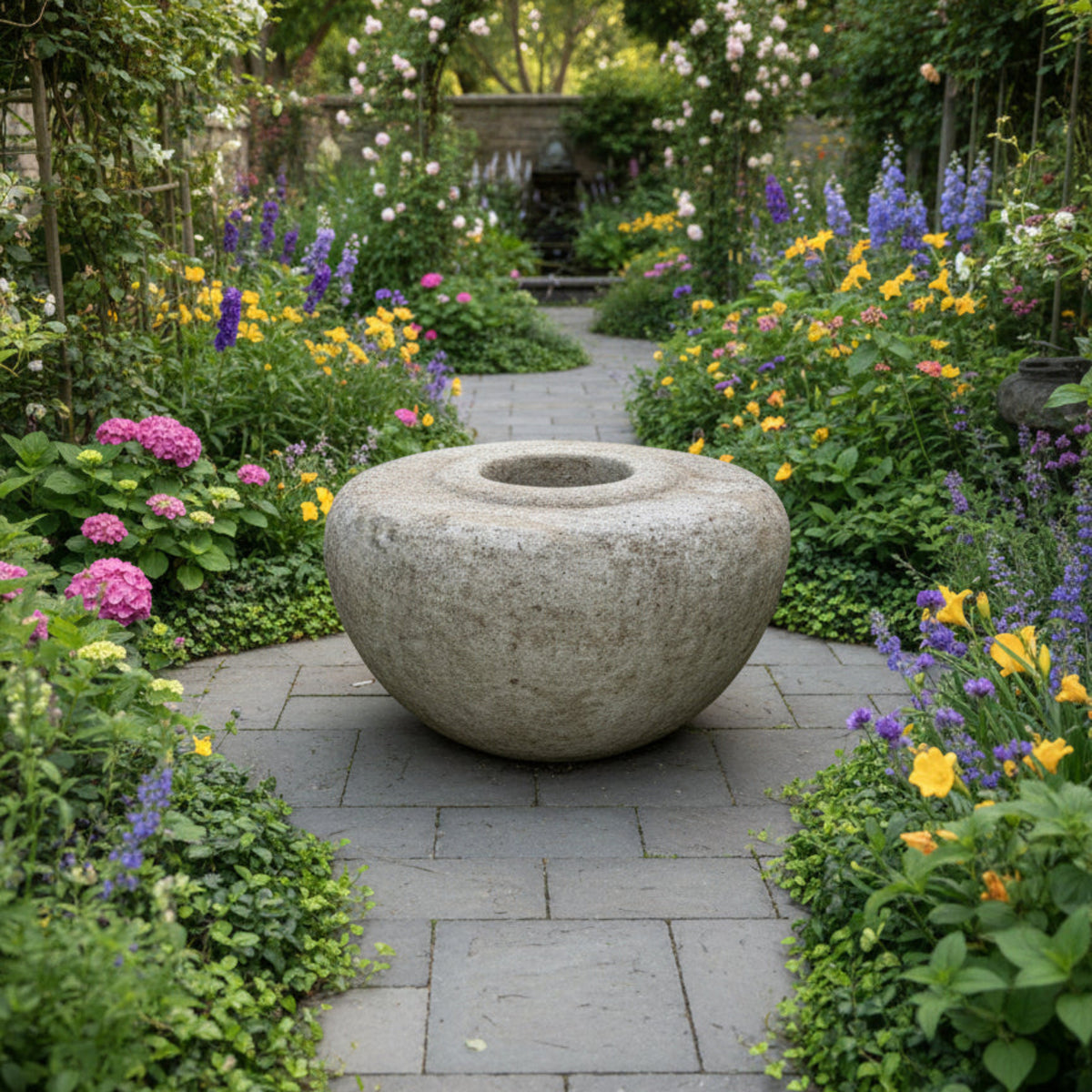 A large garden pots in a beautiful  garden
