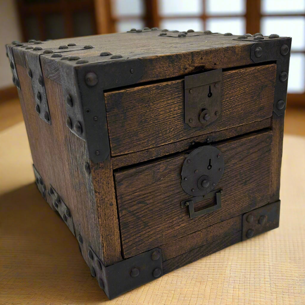 Antique Japanese two drawer writing box - JF25093
