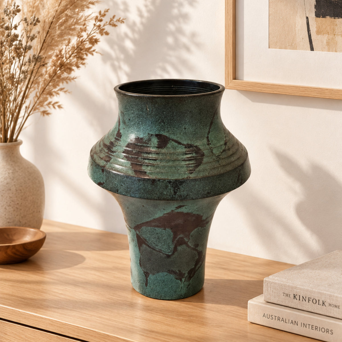 Japanese bronze vase from Takaoka