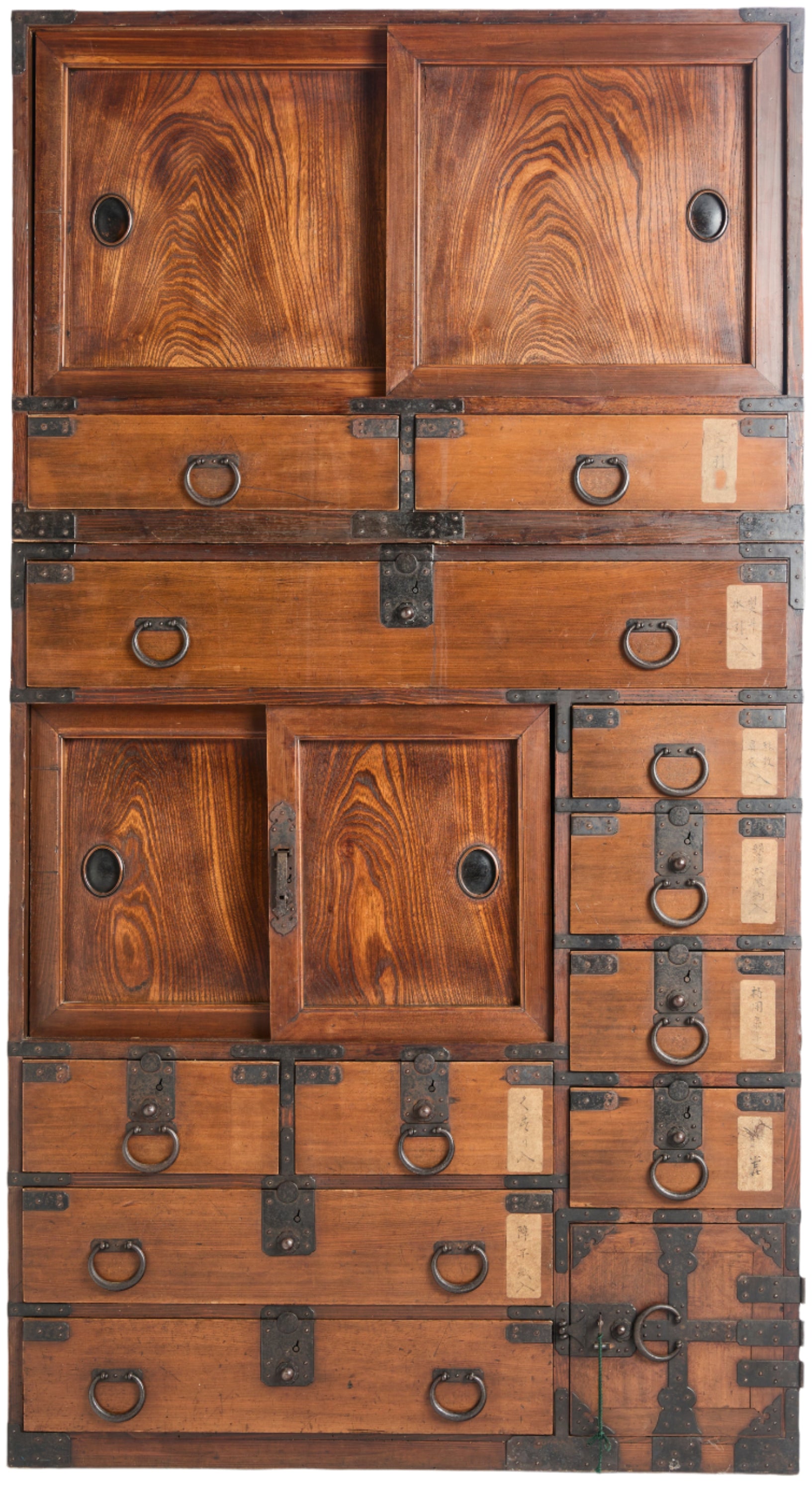 Japanese 2 piece shop storage chest with copper hardware JF25097