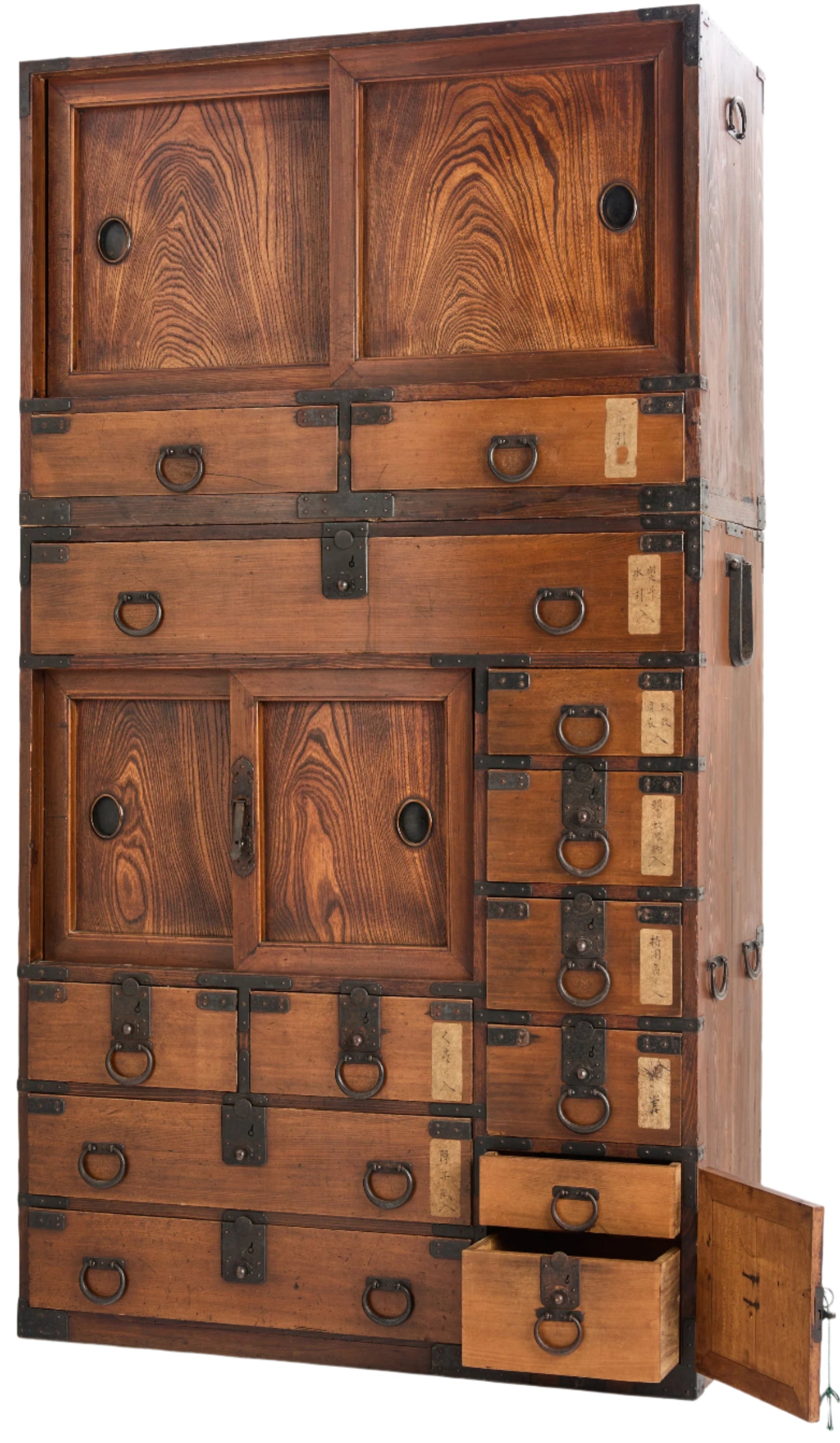 Japanese 2 piece shop storage chest with copper hardware JF25097