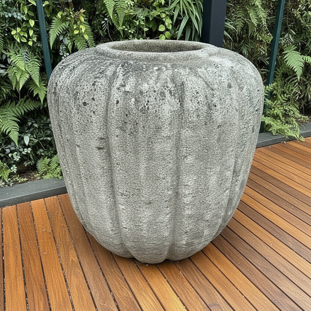 Large stone garden pot