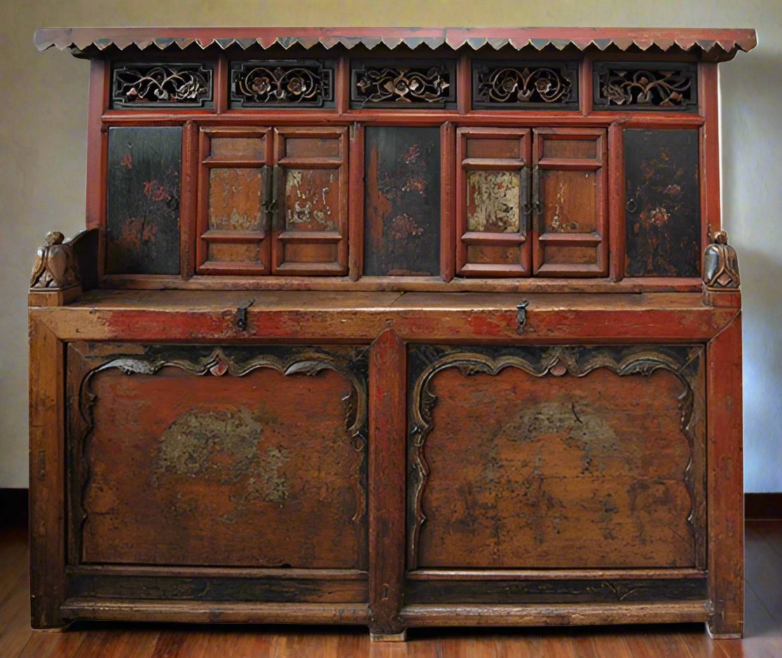 Tibetan rice storage chest - CF16053 – Kazari