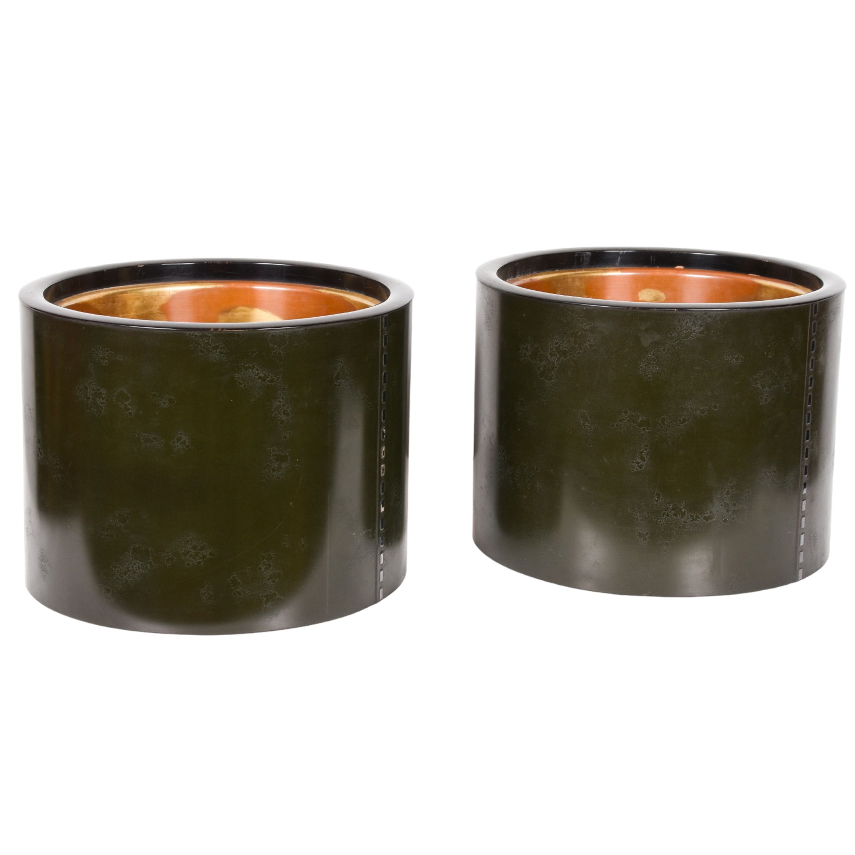 Pair of lacquer Hibachi - L23019