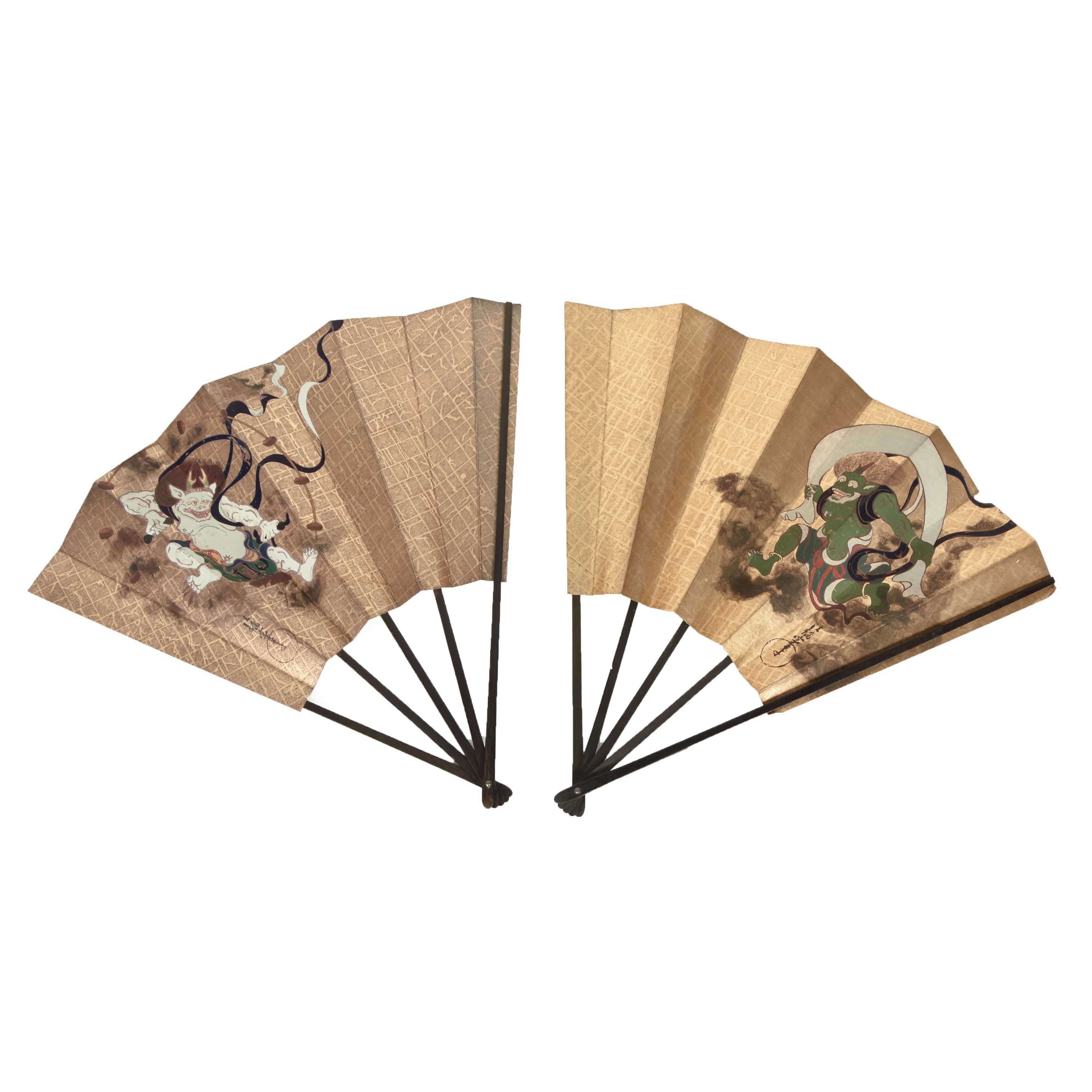 A pair of Japanese bamboo fans 'sensu' - MI22010