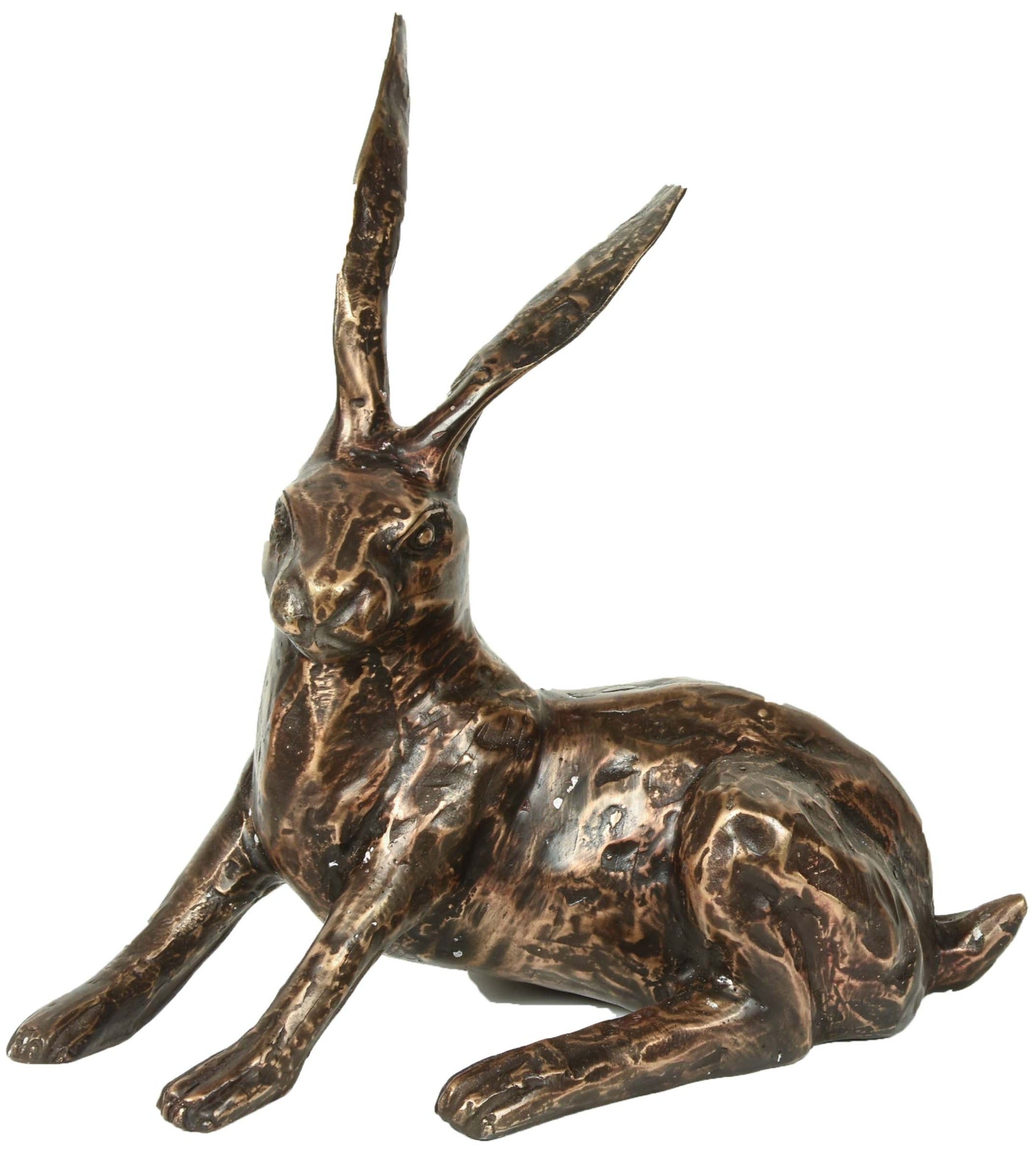 Contemporary bronze seated hare - IB23004