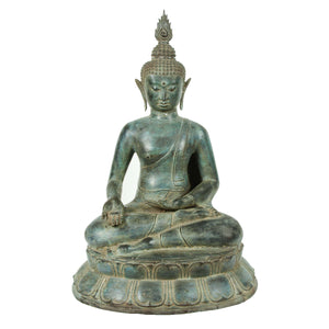 A bronze seated Buddha cast by our craftsmen in Java.