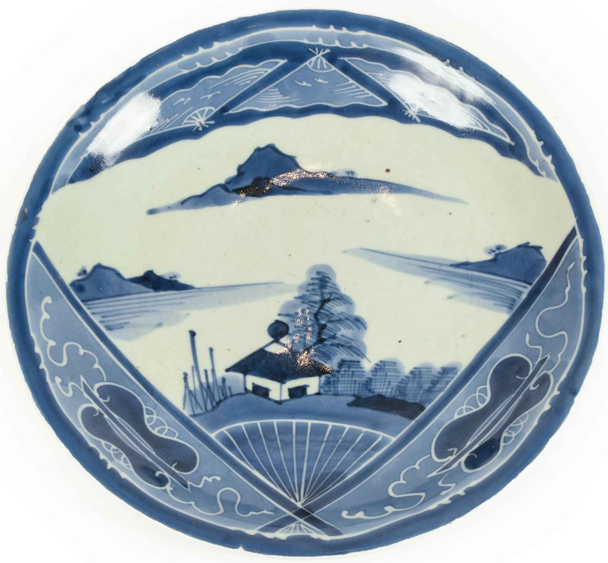 Japanese Underglaze Blue and White Plate - C23027 – Kazari