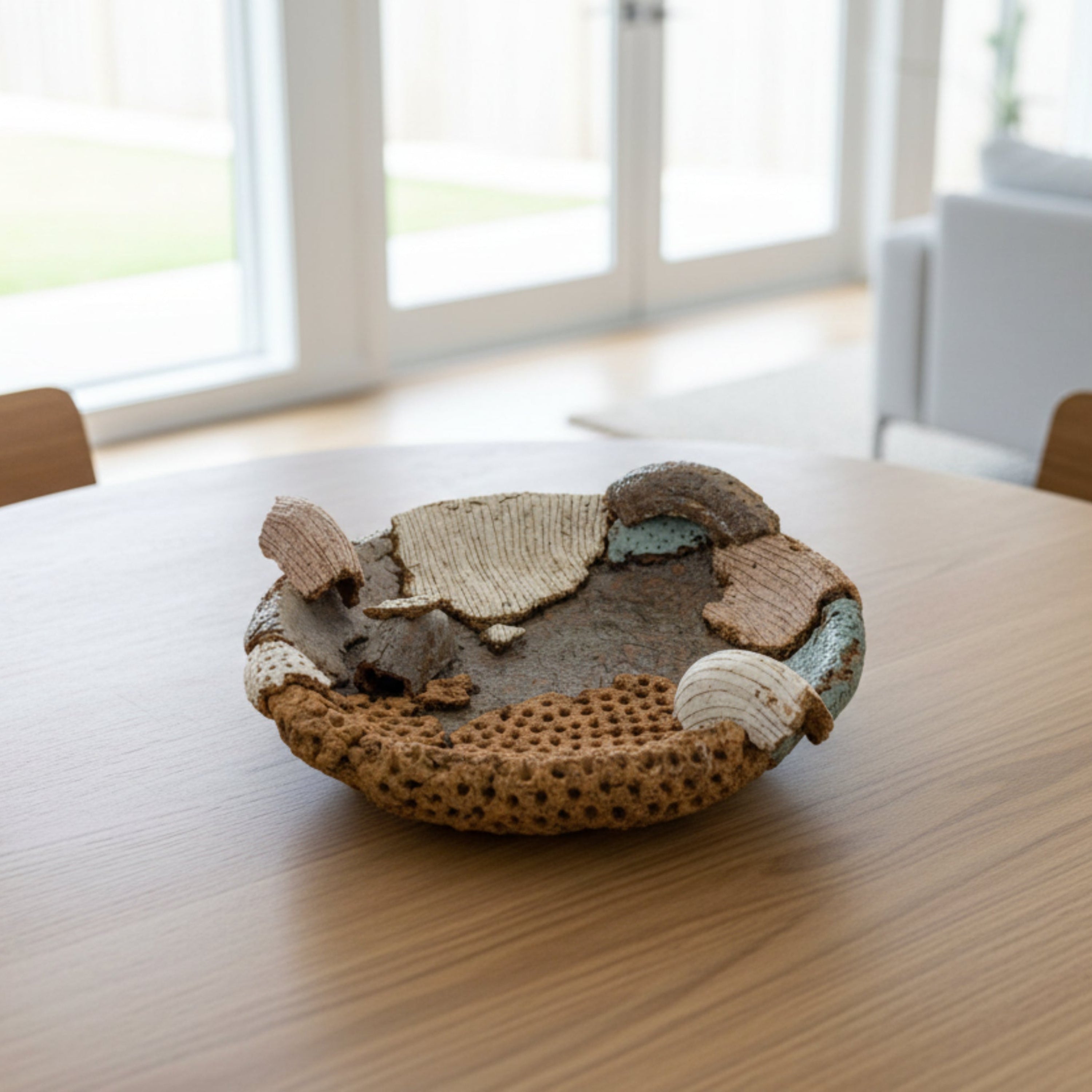 Kazari - Unusual Japanese contemporary ceramic construction by SATO KEN with original box.
Dimensions: 48cm diameter x 13cm height