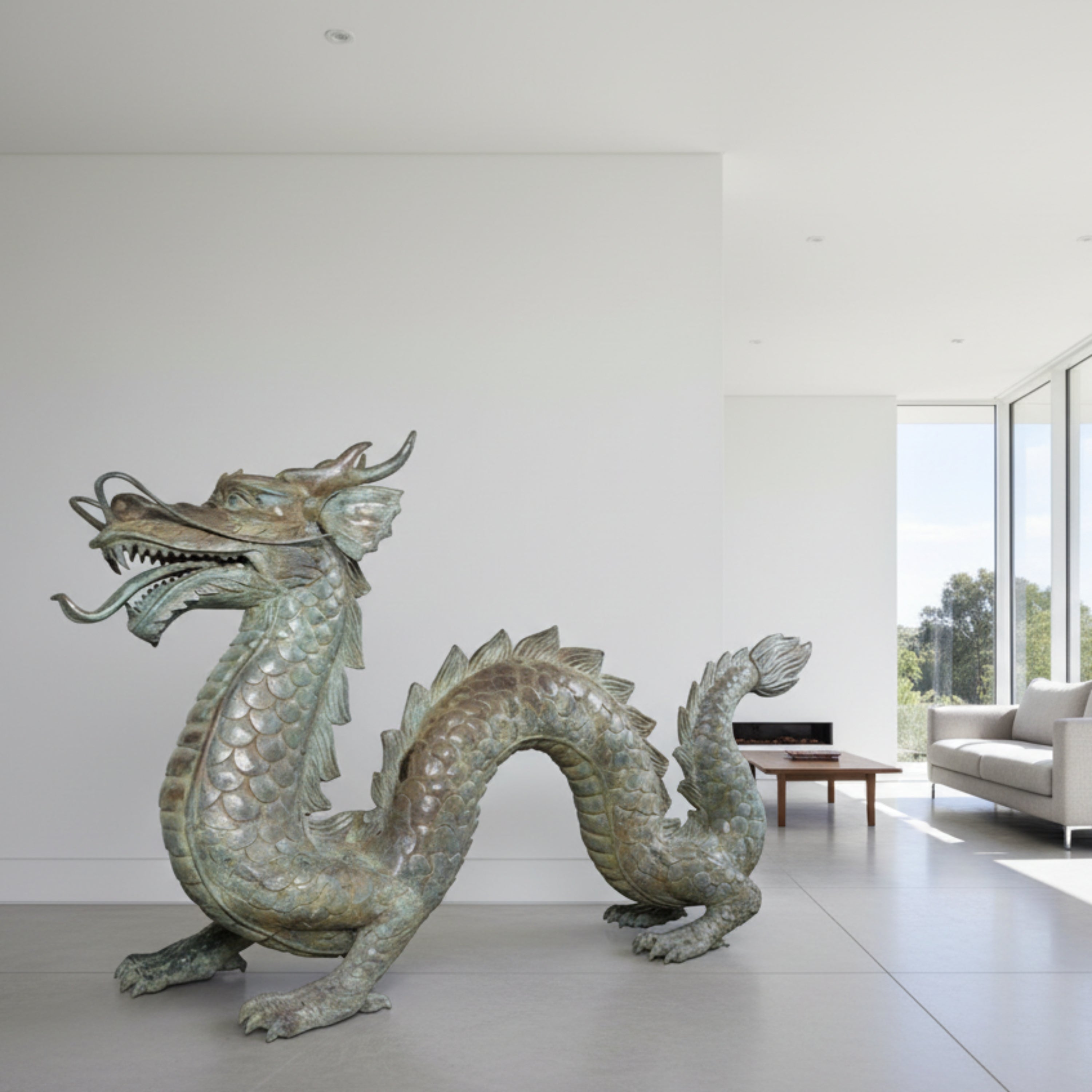 Kazari Immense bronze dragon crafted in Indonesia