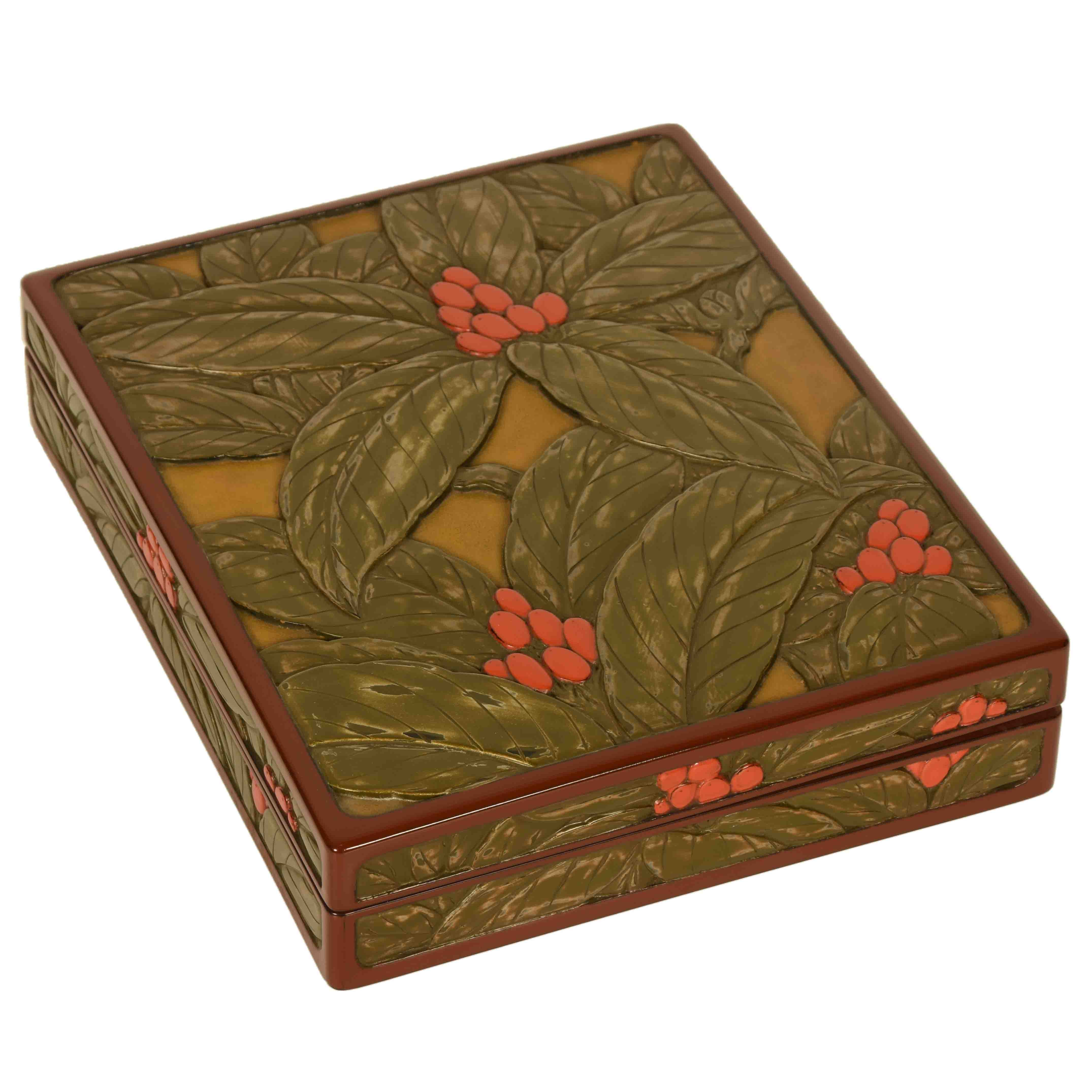 Carved lacquer writing box - L22003