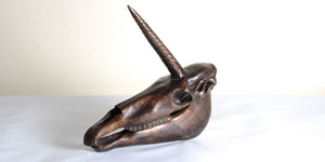 Bronze Unicorn Skull - B15075