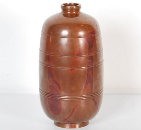 Vintage Japanese Yamagata red bronze vase - B17027