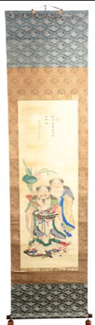 Antique Japanese Scroll – Pair of Buddhist Patriarchs, Circa Early 20th Century